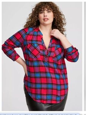 Torrid Harper Softest Flannel Tunic EUC